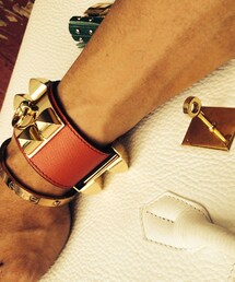 HERMES | HERMÈS Collier de Chien rouge casaque / epsom gold(ブレスレット)