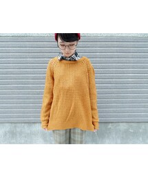  | 薑黃色素面粗織毛衣(ニット/セーター)