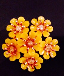 vintage イヤリング。きいろ！はっぴーからー！(イヤリング)