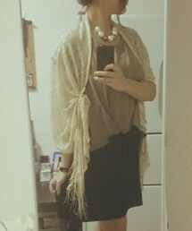 Cheek | パール付ゴールドラメ糸ショール(ストール/ショール)