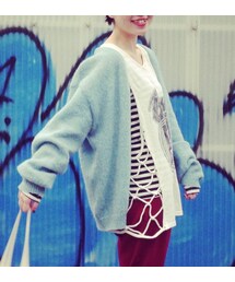 VINTAGE | BERBERJIN Rの水色ニットカーディガン(カーディガン/ボレロ)