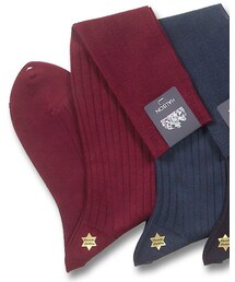 HALISON | ハリソン 綿100%リブホーズクラシックリンキング 15700 ワイン サイズM 25-26cm(ソックス/靴下)