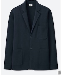 UNIQLO | ユニクロU エクストラファインメリノミラノリブジャケット サイズM 69NAVY 414635(テーラードジャケット)