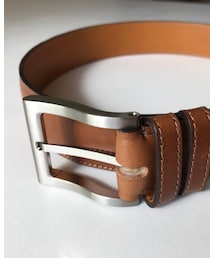 万双 | 万双 オーダーベルト 35mm キャメルブッテーロ バックル:ウェーブ 77cm(ベルト)