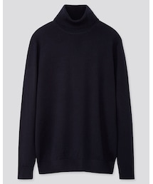 UNIQLO | エクストラファインメリノタートルネックセーター 69NAVY  サイズM 419192(ニット/セーター)