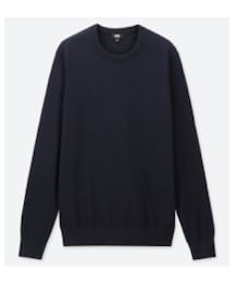 UNIQLO | スーピマコットンクルーネックセーター 69NAVY サイズM 415465(ニット/セーター)