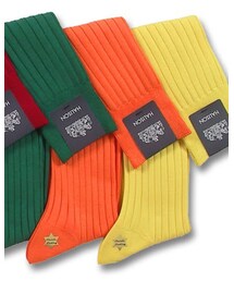 HALISON | スーピマリブカラフルホーズ10717 オレンジK サイズM25-26cm(ソックス/靴下)