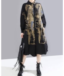 LONDA | ブラープリントラベルドレス(シャツワンピース)