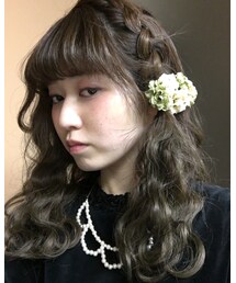 本日ヘアアレンジ🐑 | みっともない顔面スミマセン💦(その他)