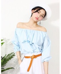 THETOPKO | http://m.jp.thetopko.com/product/HOOL-OPEN-SHOULDER-BLOUSE/737/?cate_no=70&display_group=1(シャツ/ブラウス)