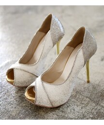 シャイニークロスオープントゥパンプス(パンプス)