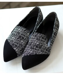 シック斜め切り替えローファー(パンプス)