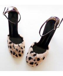 ふわふわファーアンクルストラップパンプス(パンプス)