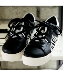 アニマル柄ポイント素材ミックススニーカー(スニーカー)