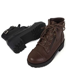 ベルト&ZIPプラットフォームブーツ(ブーツ)