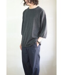 crepuscule (クレプスキュール）　knit T-shirt 3/4 (Tシャツ/カットソー)