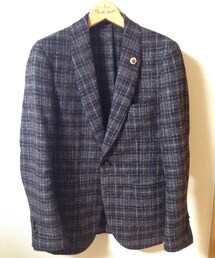 NANO universe | AQUOIBONISTE  ベビーアルパカ ショールカラージャケット ネイビー 46(テーラードジャケット)