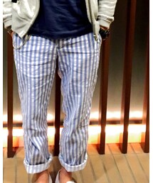 GERMANO | リネン ストライプイージーパンツ(その他パンツ)