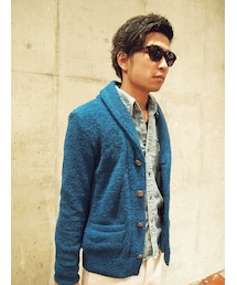 Toecutter BABY HAIR SHAWL CALLOR JACKET MARINE BLUE(その他アウター)