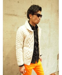 junhashimoto | junhashimoto BACK DOWN COWCHAIN B/Z WHITE(ダウンジャケット/コート)