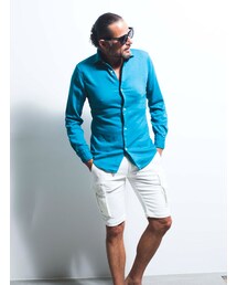 1 piu 1 uguale 3 | 1 piu 1 uguale 3 sweat denim western shirt turquoise(シャツ/ブラウス)