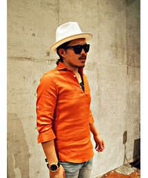 AKM | AKM 1/2 capri shirt ORANGE(アナログ腕時計)
