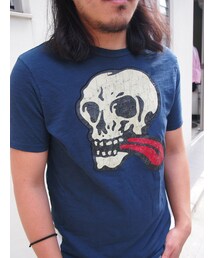 Johnson Moters..Inc | COOLHOUS STUDIOS BY JOHNSON MOTORS Inc. ROLLING SKULLS DEAD NAVY(Tシャツ/カットソー)