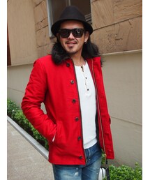 BACK BONE | BACK BONE THE BASIS DOUBLE WOVEN PIQUE N-1 JACKET RED(ミリタリージャケット)