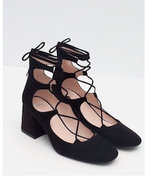 ZARA | レースアップバレエシューズ(バレエシューズ)