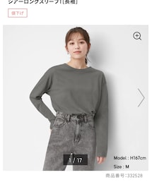 GU | シアーロングスリーブT 990円(トップス)