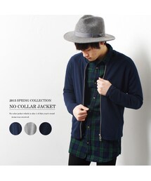 ZIP FIVE | ポンチ素材　ノーカラージャケット(スウェット)