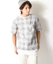 M2squared | プルオーバークルーネックS/Sチェックシャツ(シャツ/ブラウス)