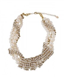 HONEY MI HONEY | Rhinestone pearl volume necklace(ネックレス)
