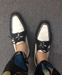白黒Ｖチップ(ドレスシューズ)