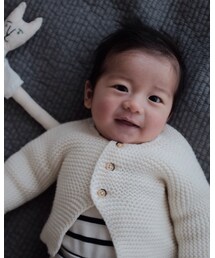 PETIT BATEAU | ふわふわニットのカーディガン(ママ＆ベビー)