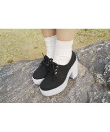 suecommabonnie Webbing strap rubber heel pumps(パンプス)