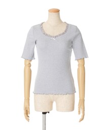 F i.n.t | チュールフリル使いテレコ半袖T/F&A(Tシャツ/カットソー)