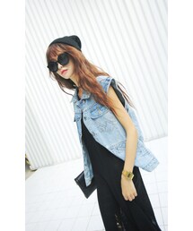 破洞牛仔馬甲背心(その他アウター)