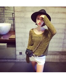 蝙蝠袖套頭針織衫(ニット/セーター)