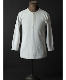 BLACK SIGN |  Henley Neck Quarter Sleeve Amish Under Wear(Tシャツ/カットソー)