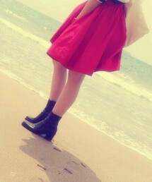 フレアスカート 赤(スカート)