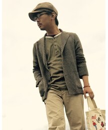 40ｃｔ＆525 | リネン混ニットジャケット(Tシャツ/カットソー)