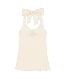 F i.n.t | テレコ無地シフォンホルターキャミ(Tシャツ/カットソー)