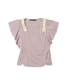 F i.n.t | ショルダーリボンドレープカットトップス(Tシャツ/カットソー)