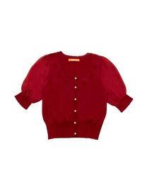 F i.n.t | ハートカットワーク半袖ニットカーディガン(カーディガン/ボレロ)