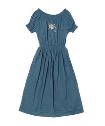 フラワー刺繍オフショルダーロングワンピース(ワンピース)