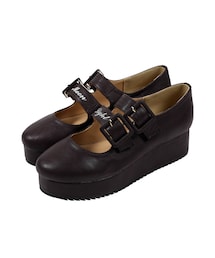 F i.n.t | ロゴ刺繍ダブルベルトパンプス/F i.n.t(パンプス)