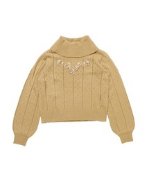 an another angelus | リボン刺繍オフタートルアクリルニットプルオーバー/an another angelus(ニット/セーター)