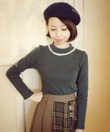 F i.n.t | オーガンジーフリル使いハイネックロンT/F i.n.t(Tシャツ/カットソー)