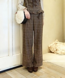 F i.n.t | グレンチェックワイドパンツ(その他パンツ)
